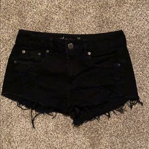 Womens American Eagle Black Stretch Short Shorts